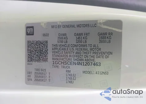 2022 Chevrolet Colorado 2Wd Long Box Lt из США, поврежденный, VIN 1GCHSCEN4N1207463